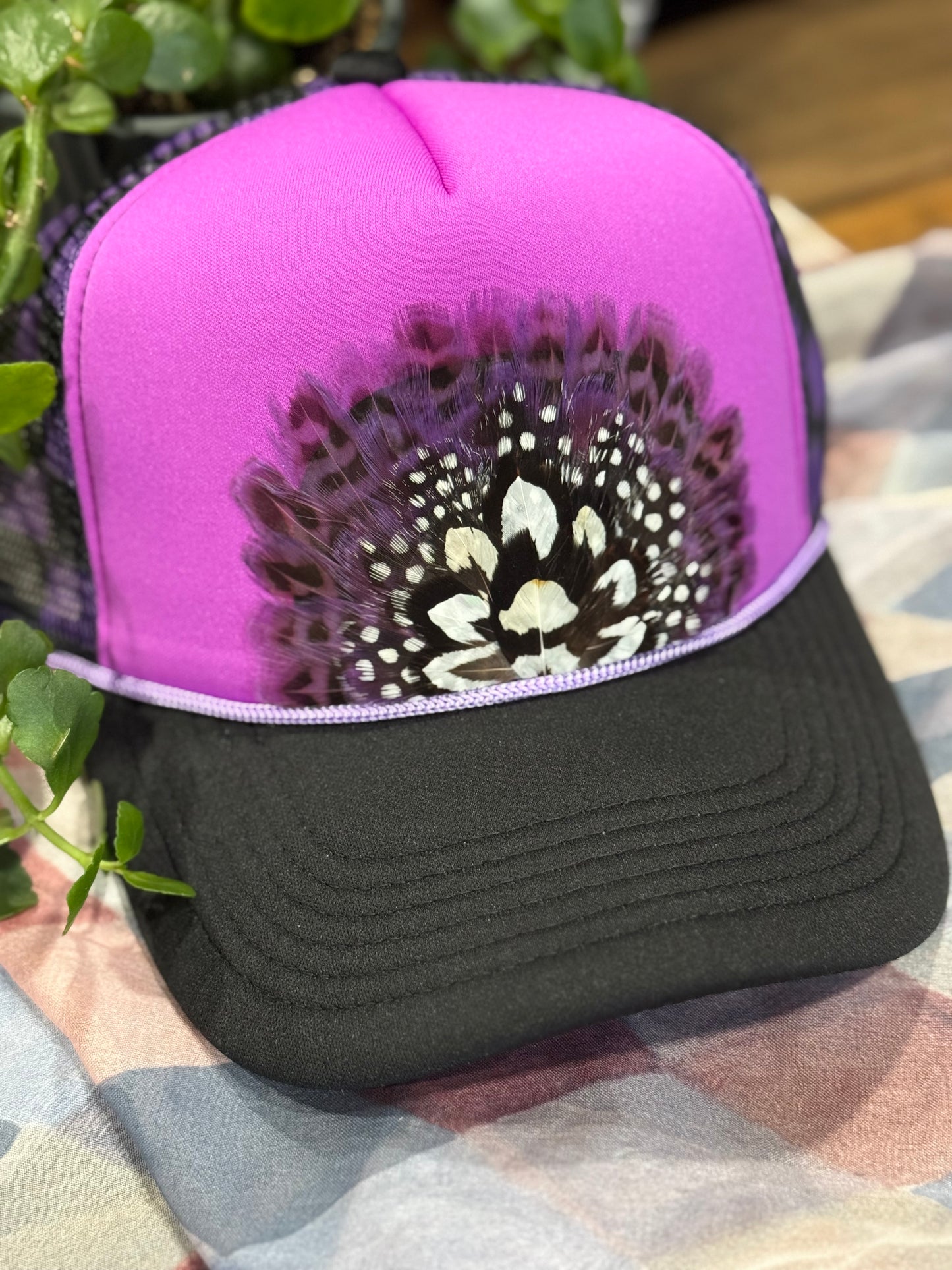 Purple Funk Feather Trucker