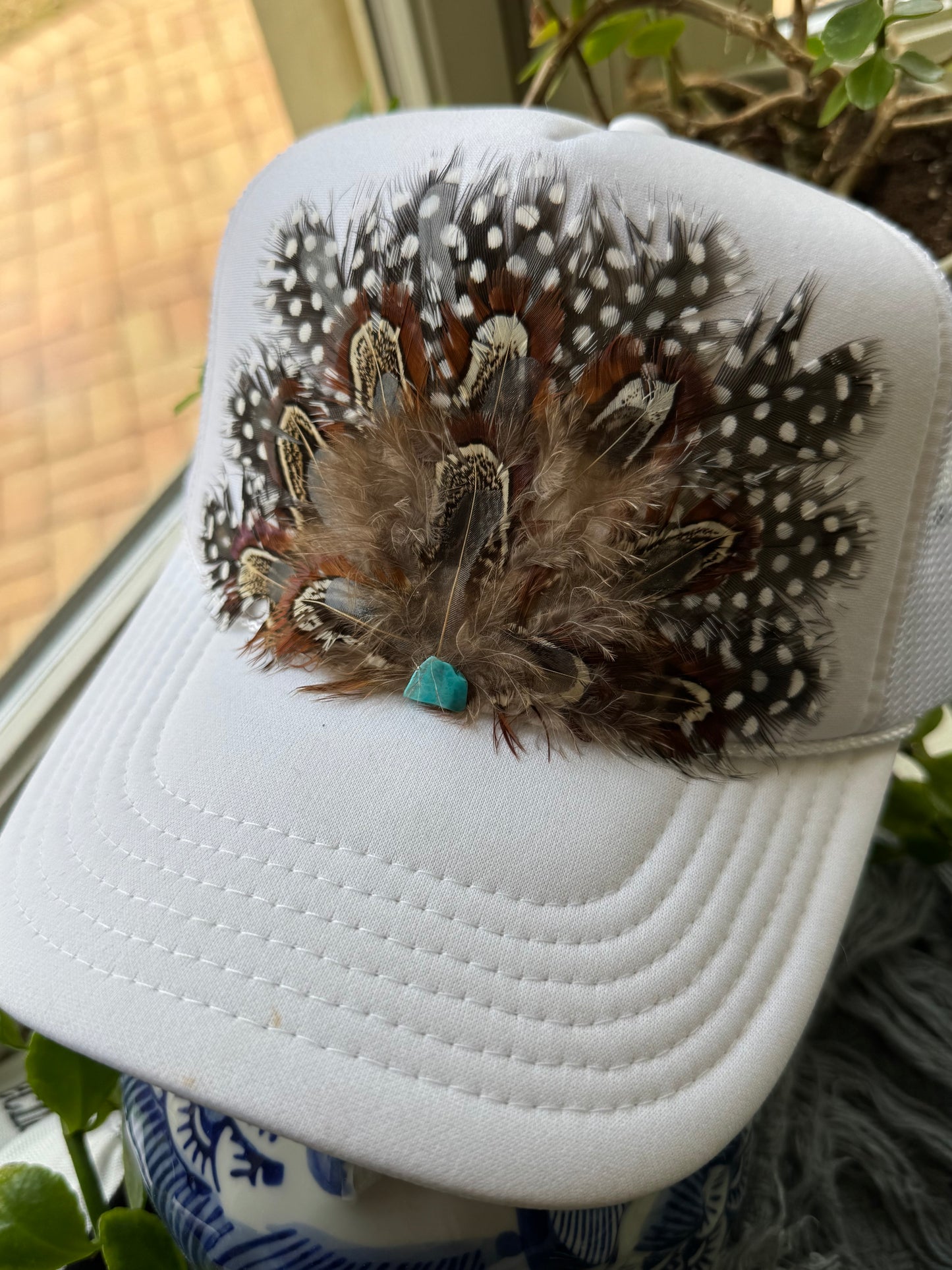 Spotty Hottie Feather Trucker