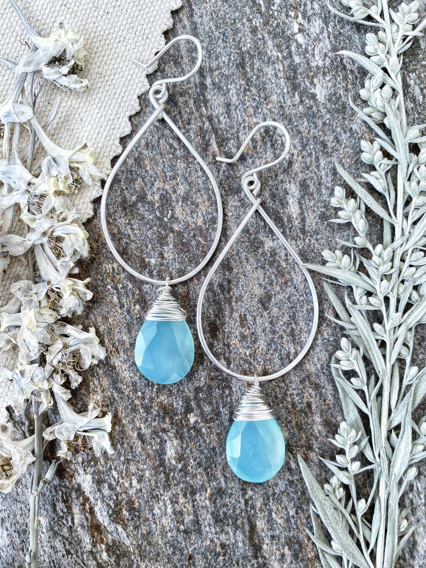 Chalcedony Drop Earrings