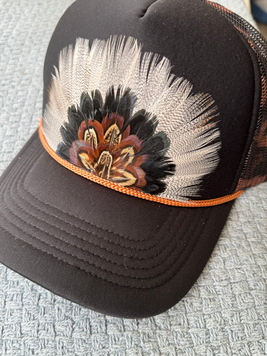 Cutie Leopard Feather Trucker