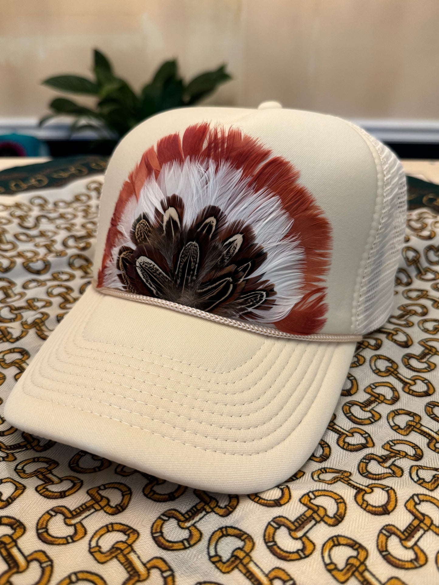 Silkie Feather Trucker